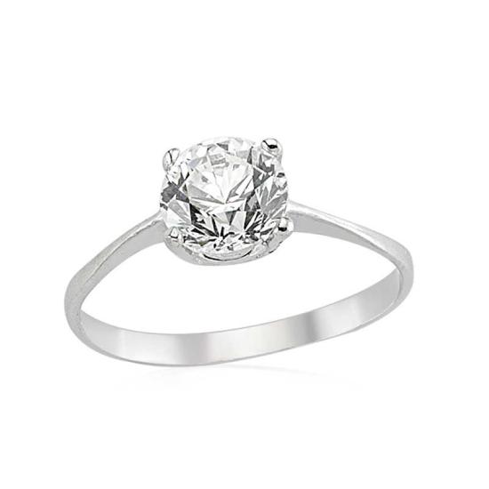 Silver Single Stone Women’s Ring