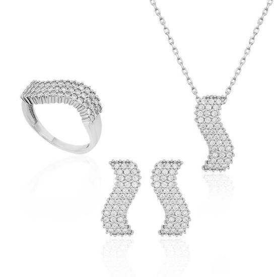 Silver White Stone Waterway Women’s Set