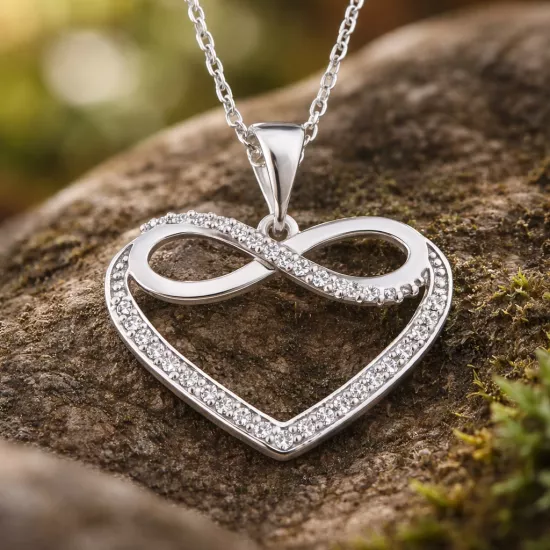 Silver Heart Infinity Women’s Necklace