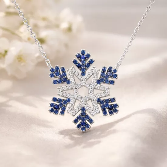 Gümüş Kar Tanesi Bayan Kolye
