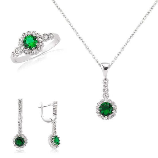 Silver Green Flower Women’s Set