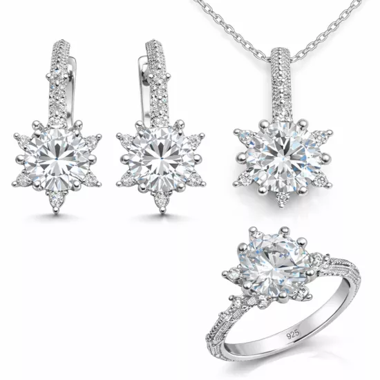 ​Gümüş Çiçek Desenli Kadın Set