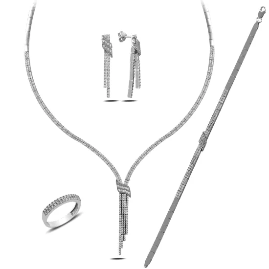 Sterling Silver 925 Belted Tennis Set