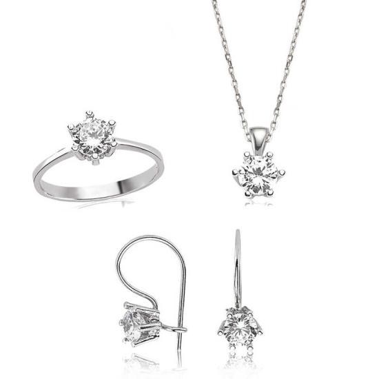 Silver Solitaire Women’s Set