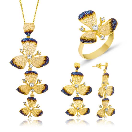 Silver Yellow Flower Women’s Set