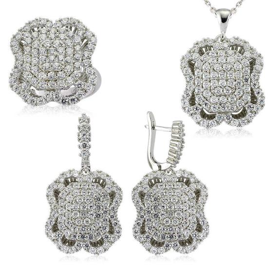 Silver White Stone Women’s Set