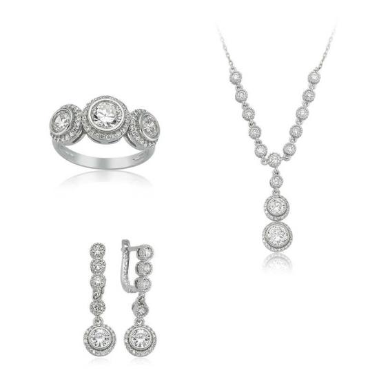 Silver White Stone Waterway Women’s Set
