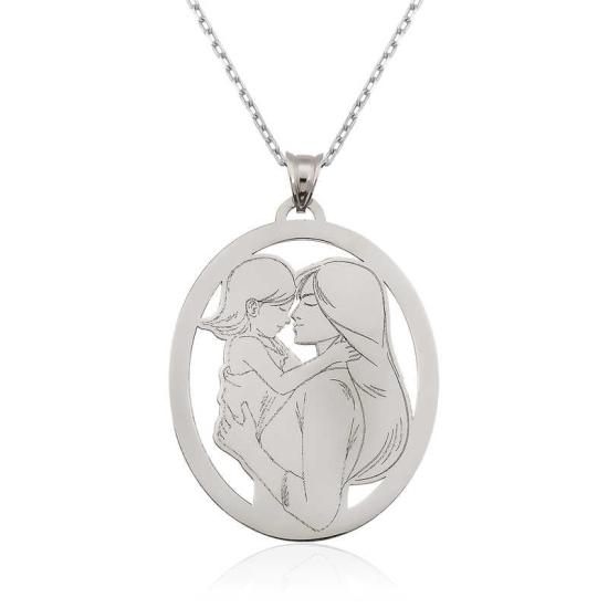 Silver Mother Daughter Necklace