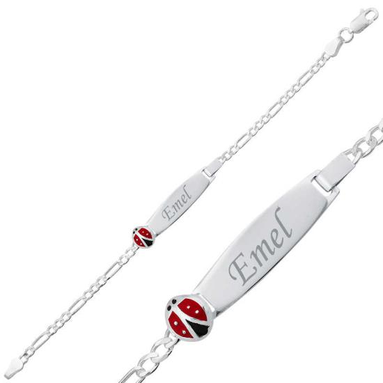 Silver Ladybug Plate Children’s Bracelet