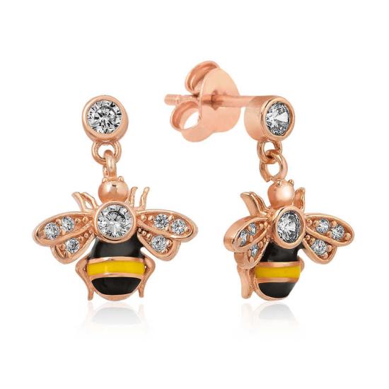 Silver Bee Earrings