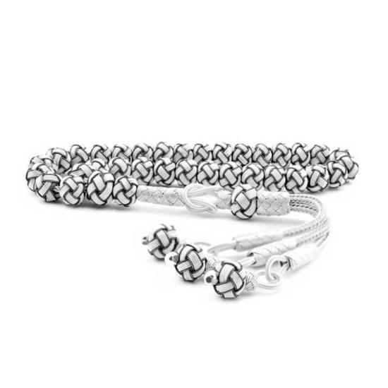 Silver Black White Trabzon Kazaziye Prayer Beads