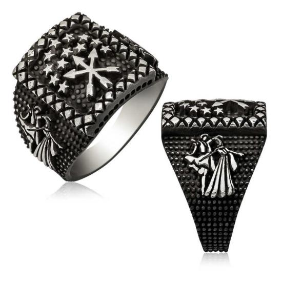 Silver Caucasian Figured Circassian Men’s Ring
