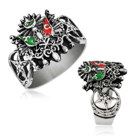 Silver Ottoman State Coat of Arms Men’s Ring