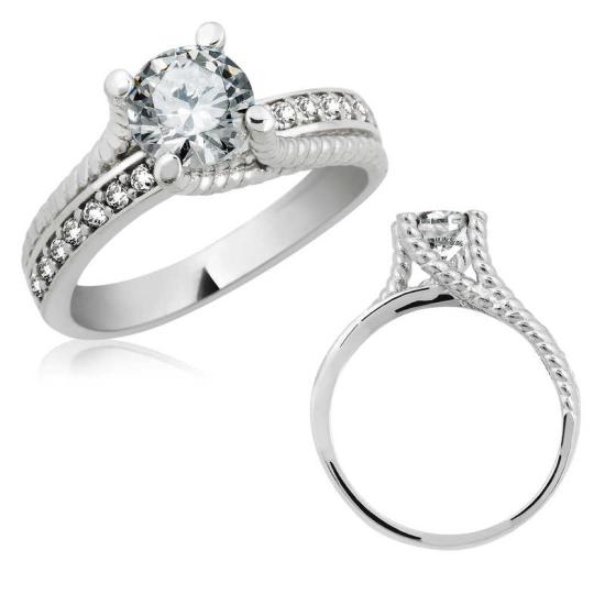 Silver Single Stone Women’s Ring