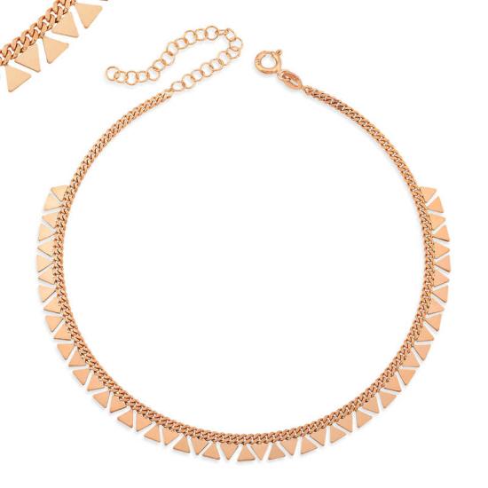 Silver Rose Soutache Women’s Anklet