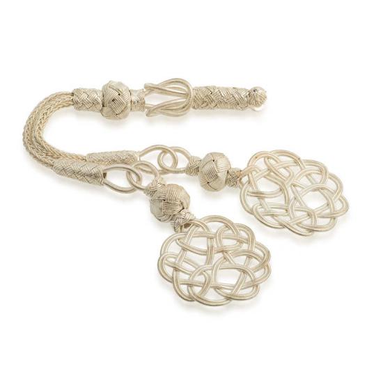 Silver Trabzon Knitting Double Headed Kazaz Prayer Beads Tassel
