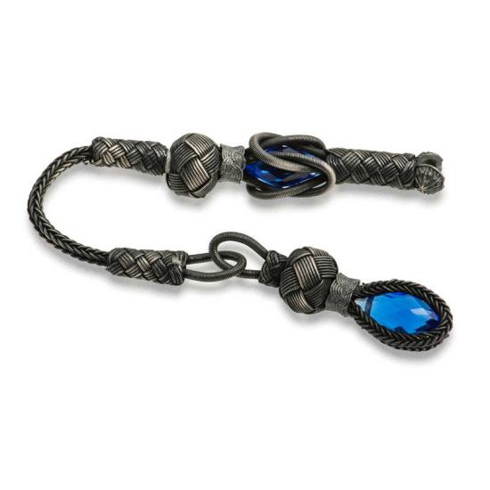 1000 Carat Silver Zircon Stone Tassel Kazaz