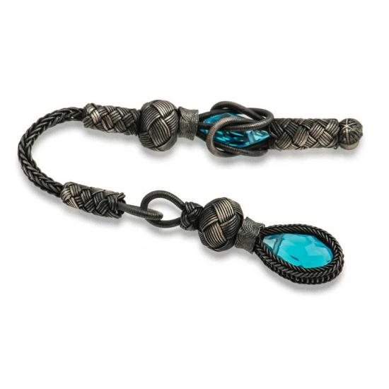 1000 Carat Silver Zircon Stone Tasseled Kazaz