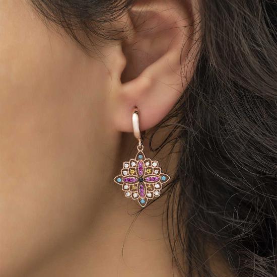 Silver Ethnic Patterned Women’s Earrings