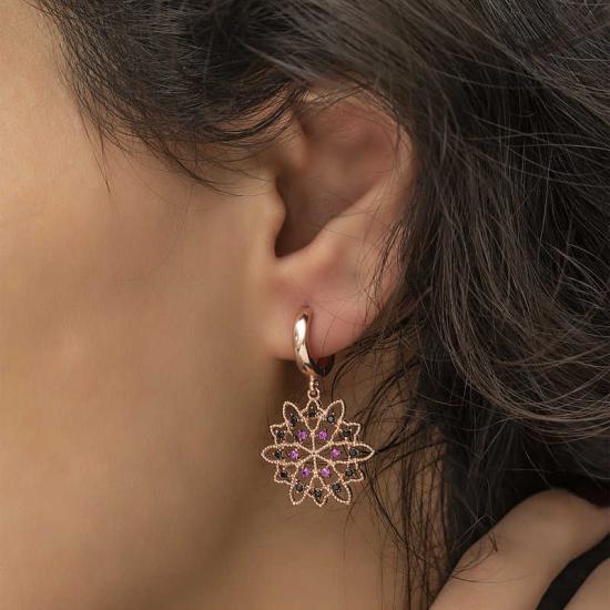 Silver Geometric Patterned Women’s Earrings