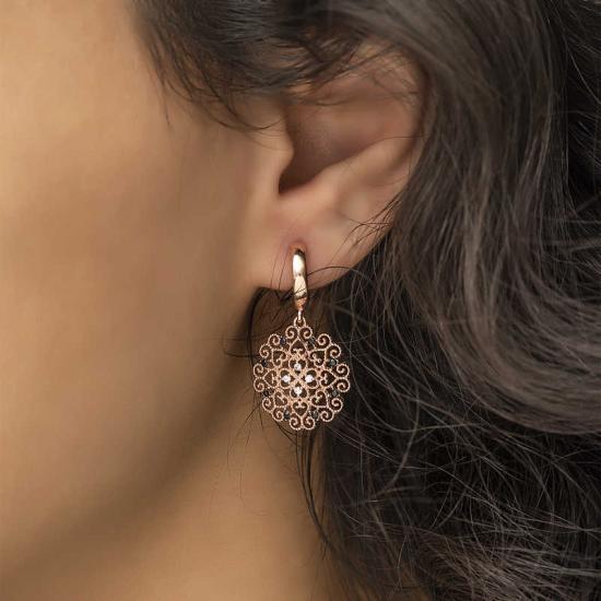 Silver Ethnic Patterned Women’s Earrings