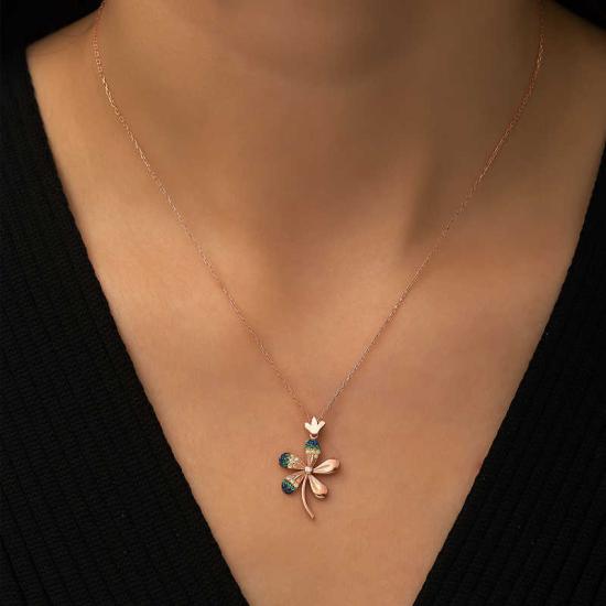 Silver Rose Flower Women’s Necklace