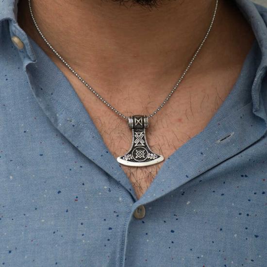 Silver Axe Necklace
