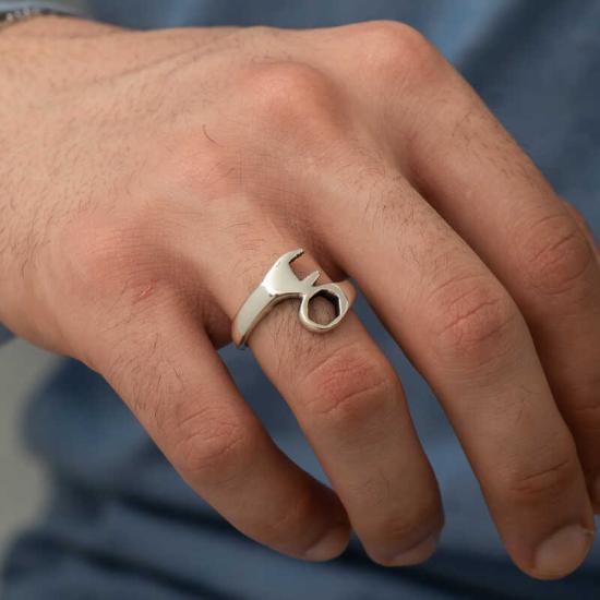 Silver Mechanic’s Wrench Men’s Ring