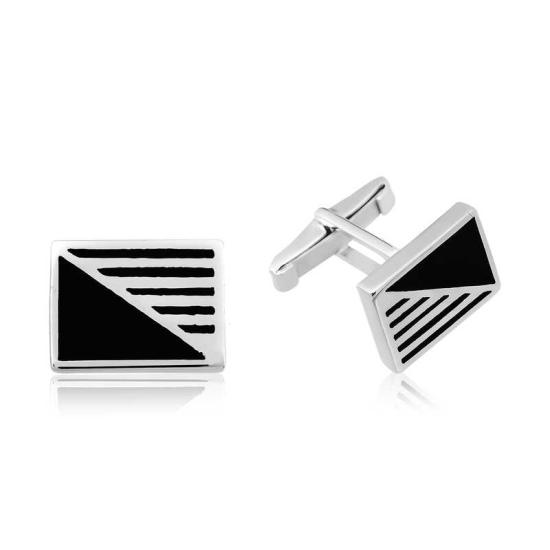 Silver Rectangular Classic Cufflinks