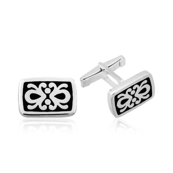 Silver Ottoman Patterned Cufflinks