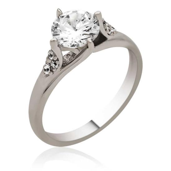 Silver Single Stone Women’s Ring