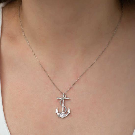 Silver Sea Anchor Women’s Necklace