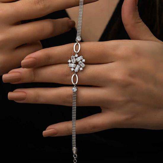 Silver Baguette Stone Women’s Bracelet