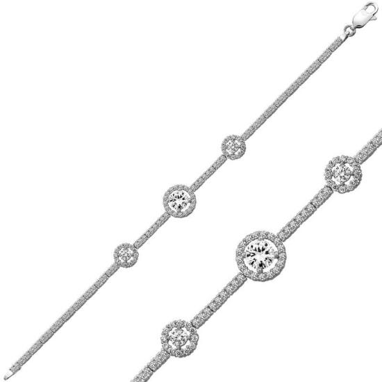 Silver Three Stone Waterway Women’s Bracelet