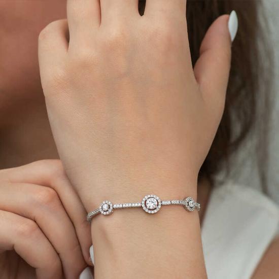 Silver Three Stone Waterway Women’s Bracelet