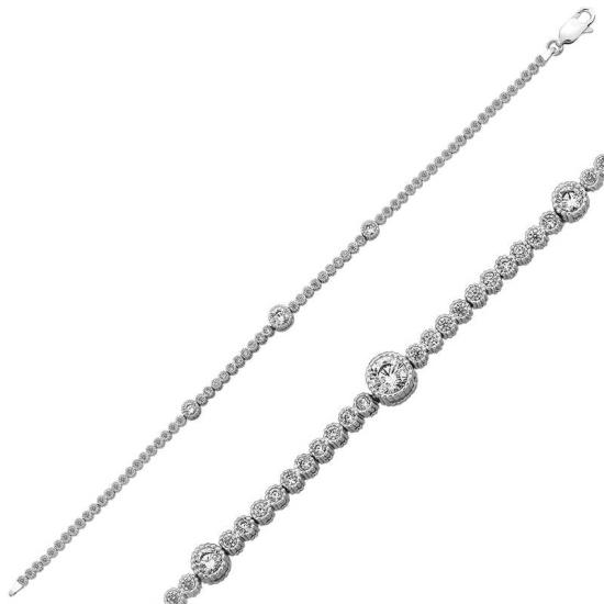 Silver Three Stone Waterway Women’s Bracelet