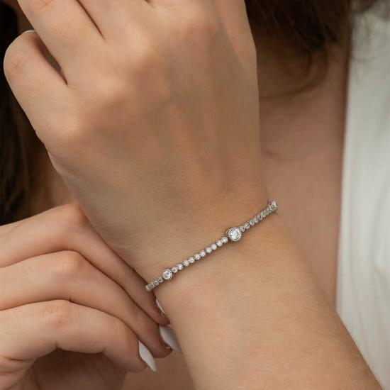 Silver Three Stone Waterway Women’s Bracelet