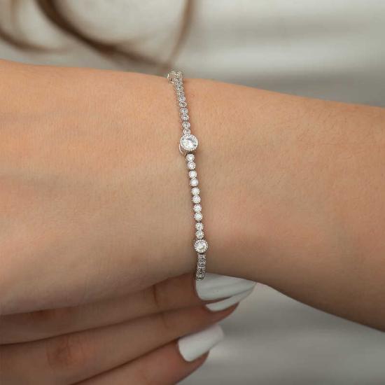 Silver Three Stone Waterway Women’s Bracelet
