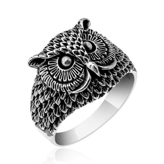 Silver Owl Men’s Ring