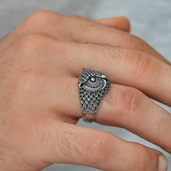 Silver Owl Men’s Ring