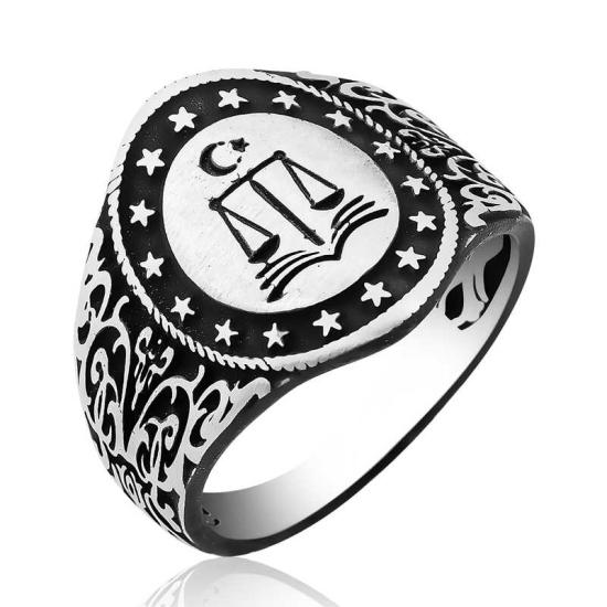 Silver Scales of Justice Men’s Ring