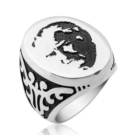 Silver Ataturk Silhouette Men’s Ring