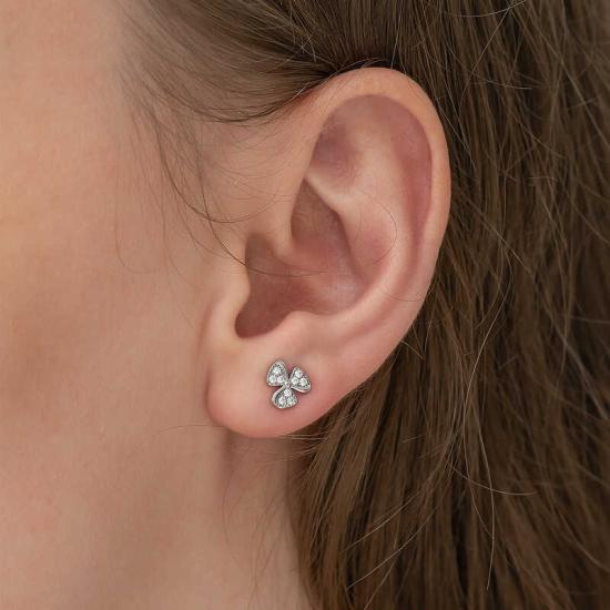 Silver Flower Stud Women’s Earrings