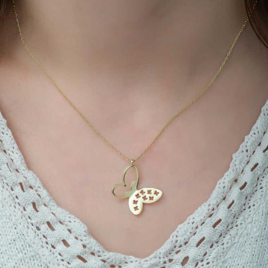 Silver Gold Butterfly Women’s Necklace