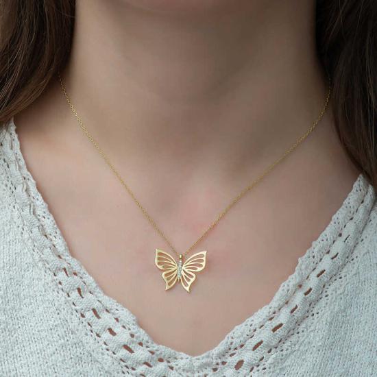 Silver Gold Spring Butterfly Women’s Necklace