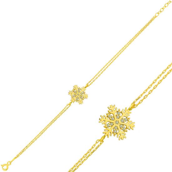 Silver Gold Snowflake Women’s Bracelet