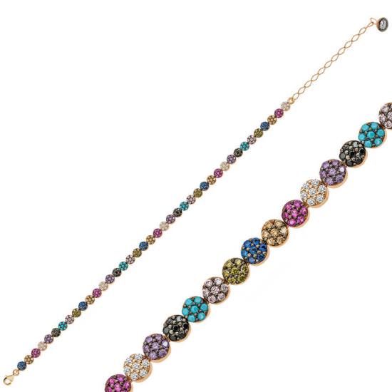 Silver Rose Mix Stone Waterway Women’s Bracelet