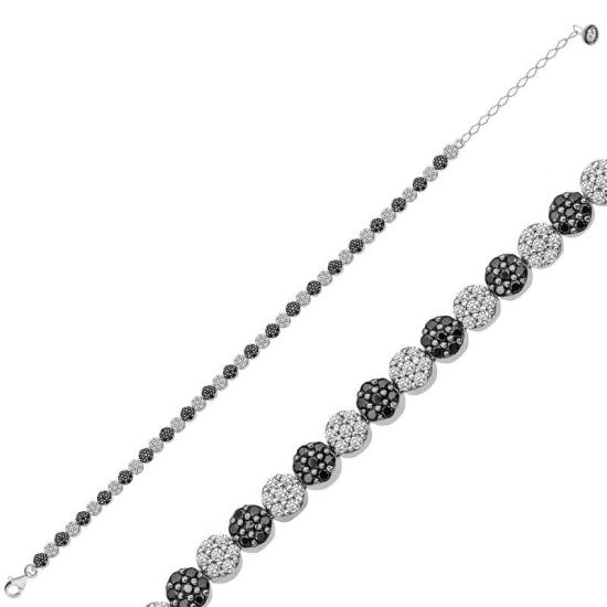 Silver Black White Waterway Women’s Bracelet