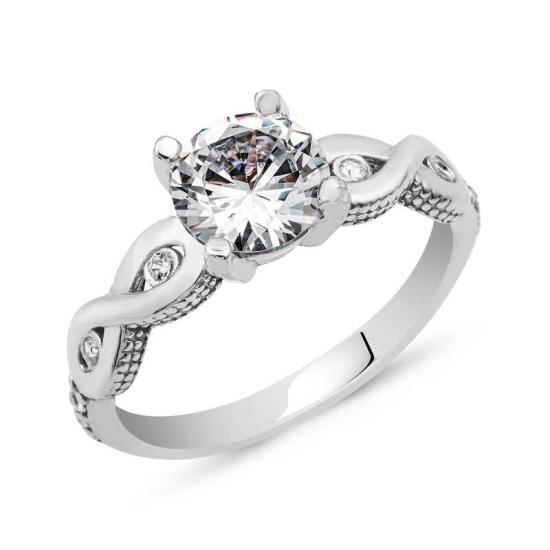 Silver Solitaire Eternity Ring