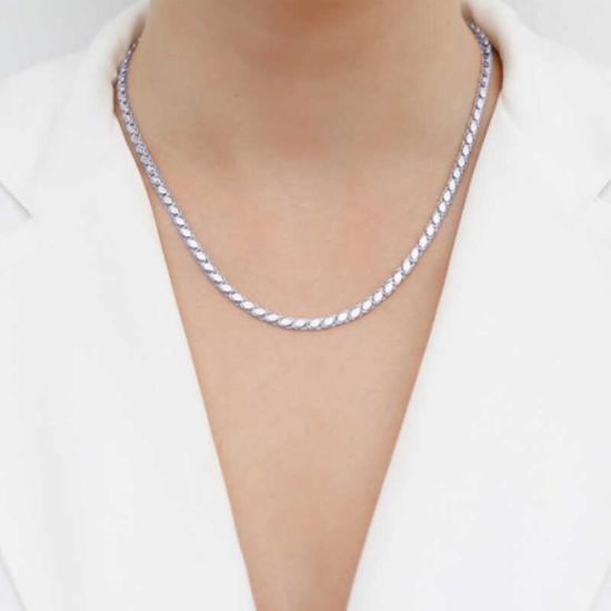 Silver Sequined Barley Chain